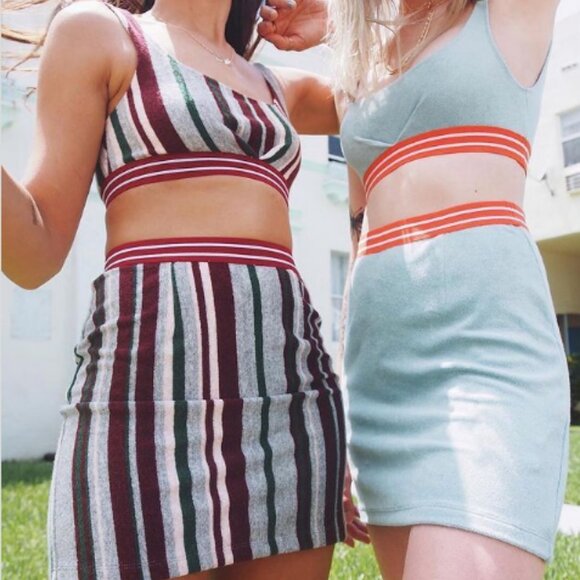 NWT Urban Outfitters Ecote Terry Cloth Two Piece Top and Skirt Set size XS - Picture 5 of 5